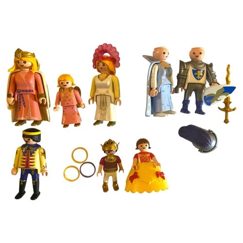 Vintage Playmobil Royalty & Fantasy Lot – King, Queen, Knight, Princess, Castle