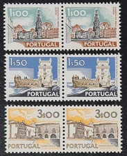 Portugal 1972 'Buildings & Views' SG1446p,1447,1450 Pair MNH /S668/