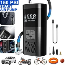 150 PSI Portable Air Compressor Tire Inflator Fits Car Moto Bike Tires Air Pump
