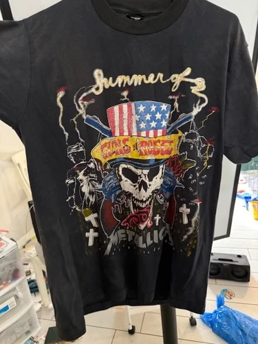 Summer Of Metallica x Guns N Roses Tour Shirt 2 Sid 1990s vintage concert t-shirt, vintage, single stitch, B+ condition