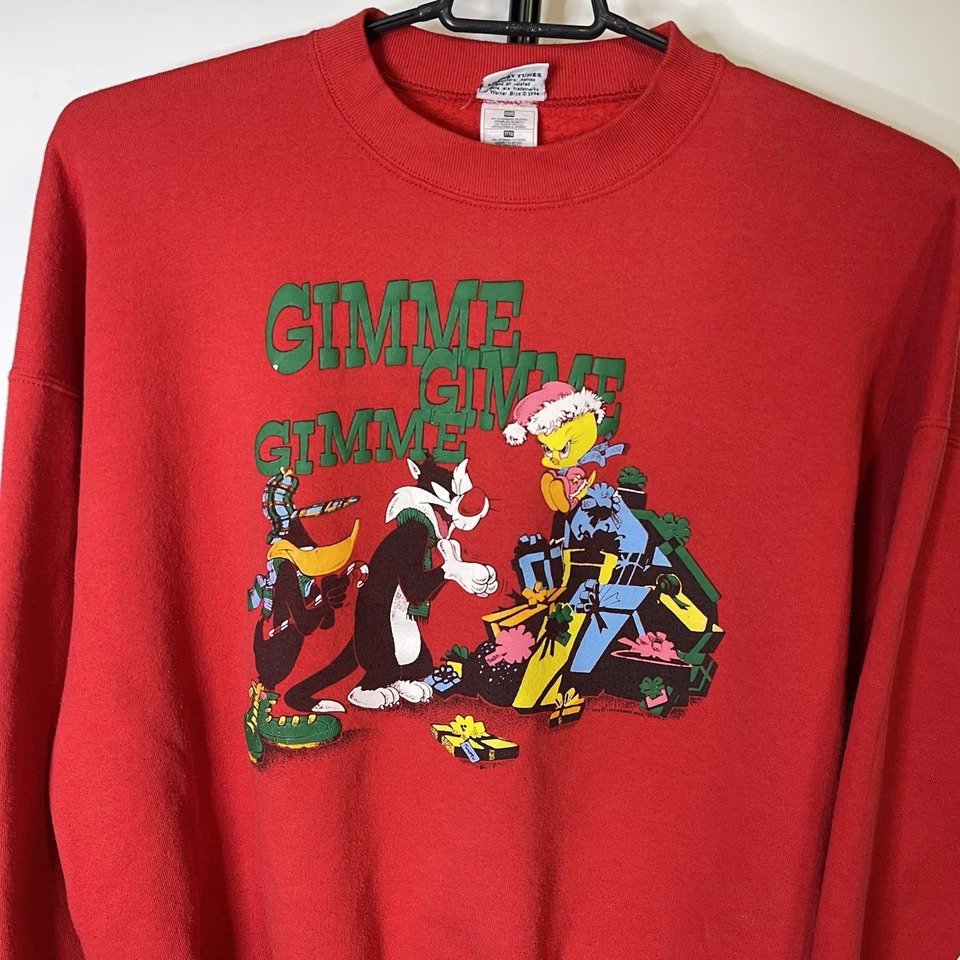 复古 1996 Looney Tunes 圣诞运动衫圆领 XXXL 女式 — 第 2/4 张图片