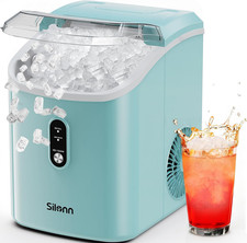Nugget Ice Maker Countertop, Chewable Pellet Ice Machine with Self Cleaning Fun