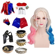 Damen Karneval"Harley Quinn" Cosplay Kostüm Set SuicideSquad Jacket Outfit Suit