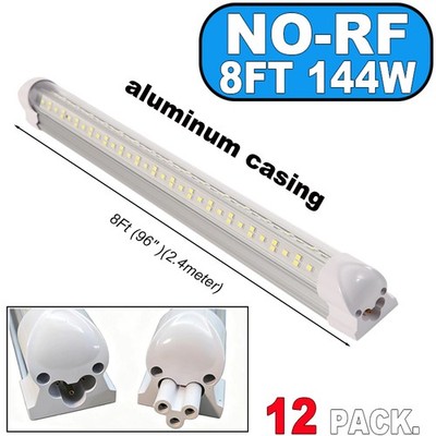 T8 LED Light Bulbs 144W 8FT Integrated LED Shop Light Fixture Garage 12 PACK