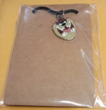 New Looney Tunes Taz Tasmanian Devil Metal Enamel Charm Soft Rope Necklace