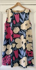 Marimekko X Uniqlo Womens Pink Geometric Flowers Sleeveless Dress XL UK 16 EU 44