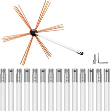 Chimney Sweep Kit, 20 FT Chimney Cleaning Kit with Nylon Flexible Rods,