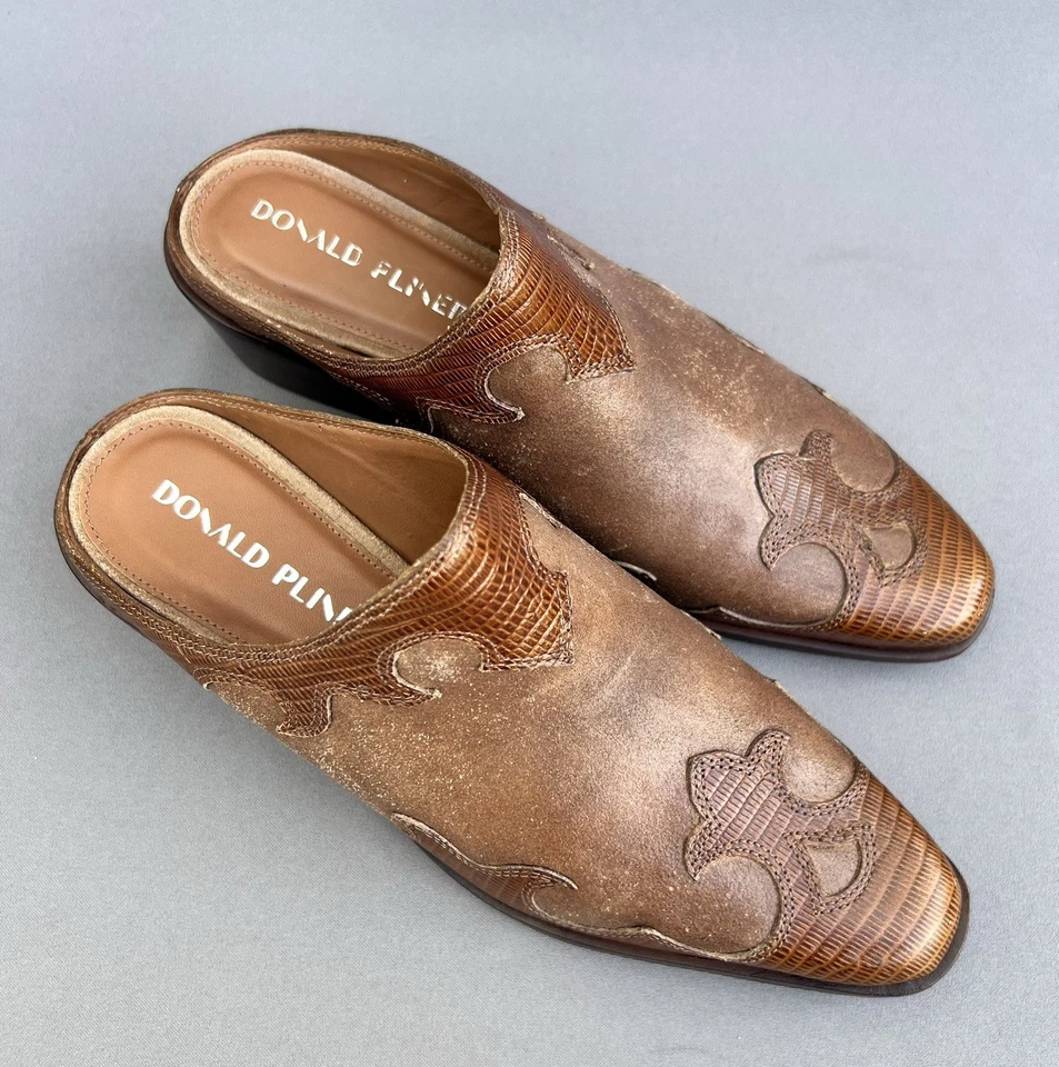 DONALD PLINER Mindy Western Cuero Mula en Sillín Marrón Para Mujer Talla 6 NUEVO Foto 3 de 4