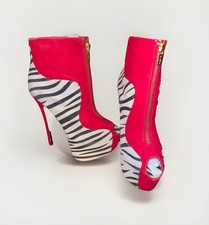 Alba Zebra Red Black White Platform Stiletto ...