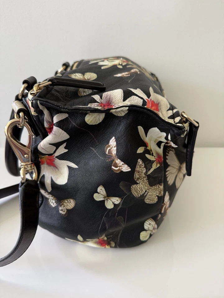 GIVENCHY Leather Butterflies Pandora Crossbody Bag Handbag, Black/Multicolor - Image 3 of 4