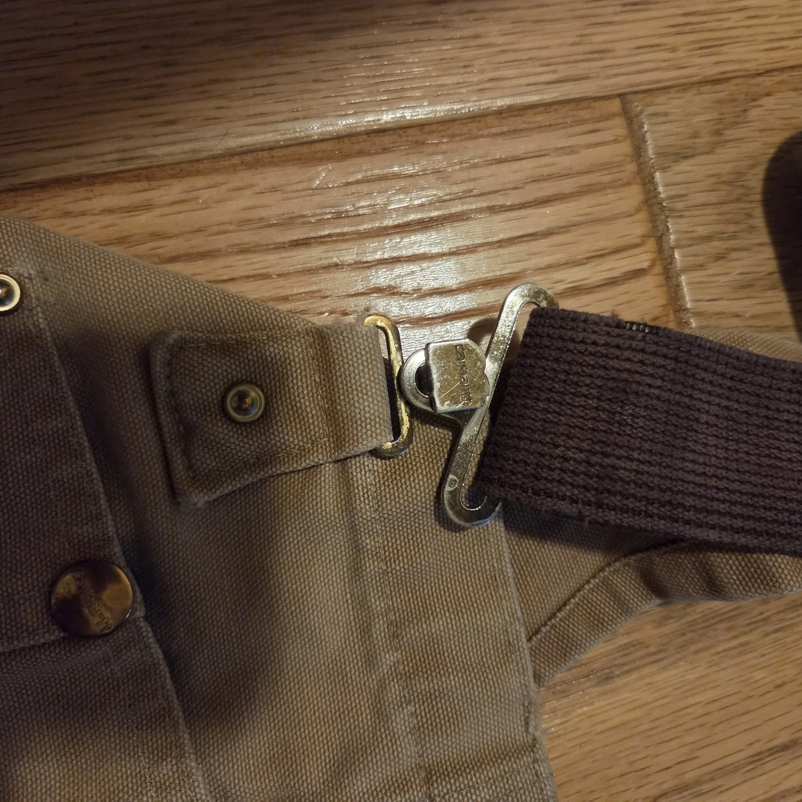 Vintage Carhartt Quilt Lined Double Knee Duck Bib Overalls Brown No Tag Workwear image 19