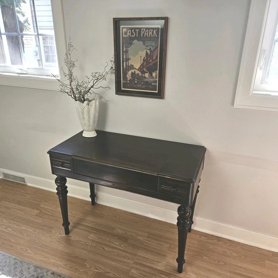 АНТИКВАРНЫЙ откидной верх из темного красного дерева — выдвижной СПИНЕТ для письменного стола - Изображение 2 из 4