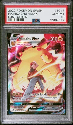 POKEMON FA/PIKACHU VMAX 2022 SWORD & SHIELD LOST ORIGIN #TG17 PSA 10