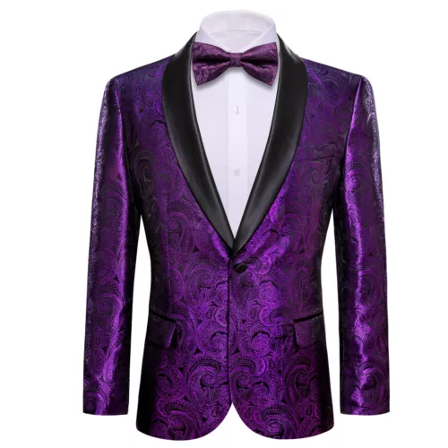 Para Hombres Floral Esmoquin Cena Chaqueta Calce Regular Chal Solapa Paisley Baile de graduación Fiesta Traje - Imagen 224 de 236
