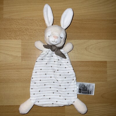  H&M HM Hase Sterne Grau Schnuffeltuch Schmusetuch Schlafaugen Geburt  