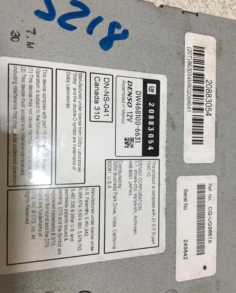 2011 Chevrolet Suburban 1500 2500 3500 Radio Receiver Display Screen Nav UUK - Image 3 of 3