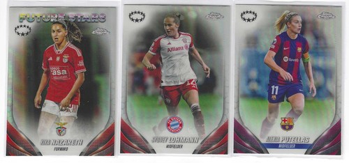 2023-24 TOPPS CHROME WOMENS UEFA CHAMPIONS LEAGUE REFRACTORS LOT (40 CARD) - Picture 6 of 6