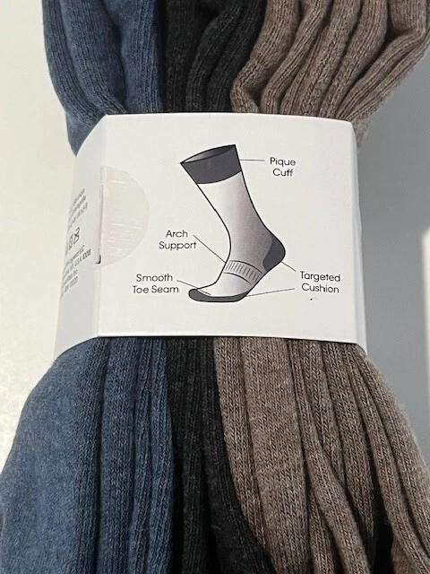 Paquete de 4 calcetines Calvin Klein Hybrid CushionDress para hombre talla única marrón azul gris Foto 2 de 4