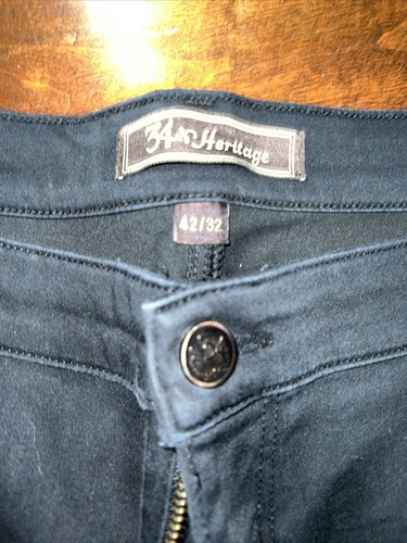 34 Heritage Jeans Mens Comfort Rise Classic Fit Straight Leg 42W 32L Black - Picture 2 of 12