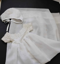 Vintage Baby's Long Christening Gown Victorian Heirloom Style  Bonnet 0/3M