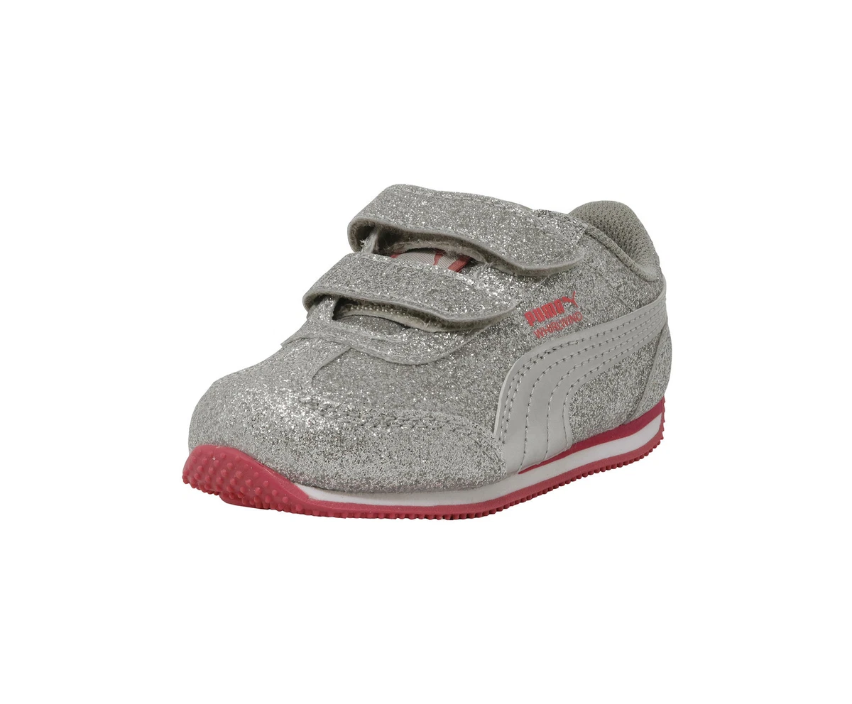 PUMA Whirlwind Glitz V Straps Silver Pink Infants Babies Toddler