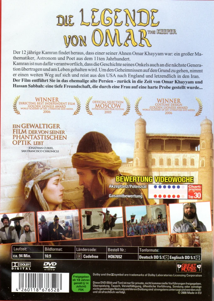 The Keeper - the Legend of Omar ,  DVD , UK Region , 100% uncut , Redgrave , New - Image 2 of 2