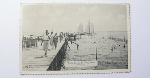 V1018:: Posted 1942, White Stone Bathing Beach, Taft Virginia, Lancaster County