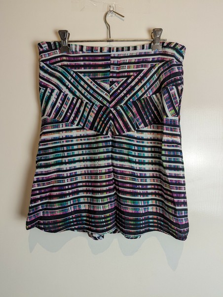 Oxford Multicolour Lined Striped Women's A-Line Skirt Size 8