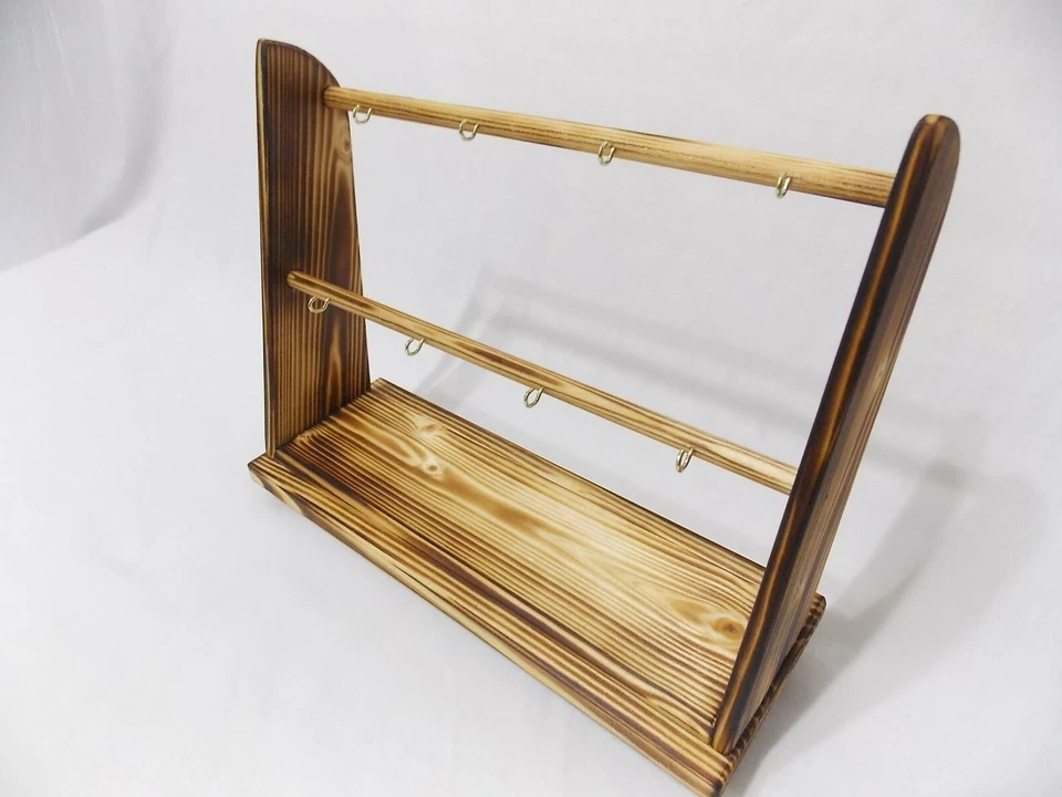 Pocket watch stand holds 8 watches rack holder desk top display fob watch wood - Image 4 of 4