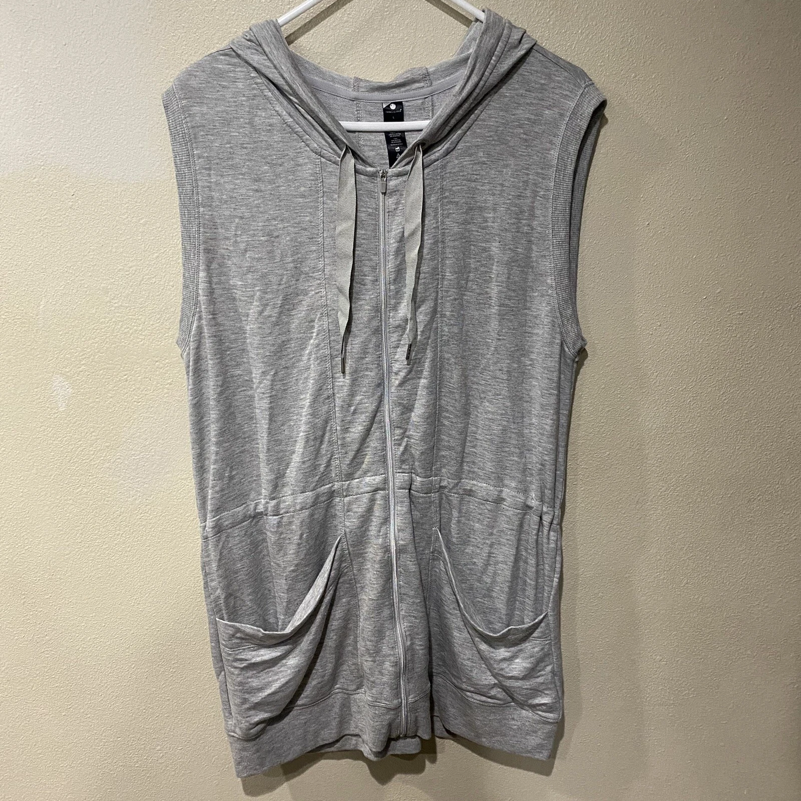 yogalicious athletic dress full zip sleeveless pockets stretch athleisure 