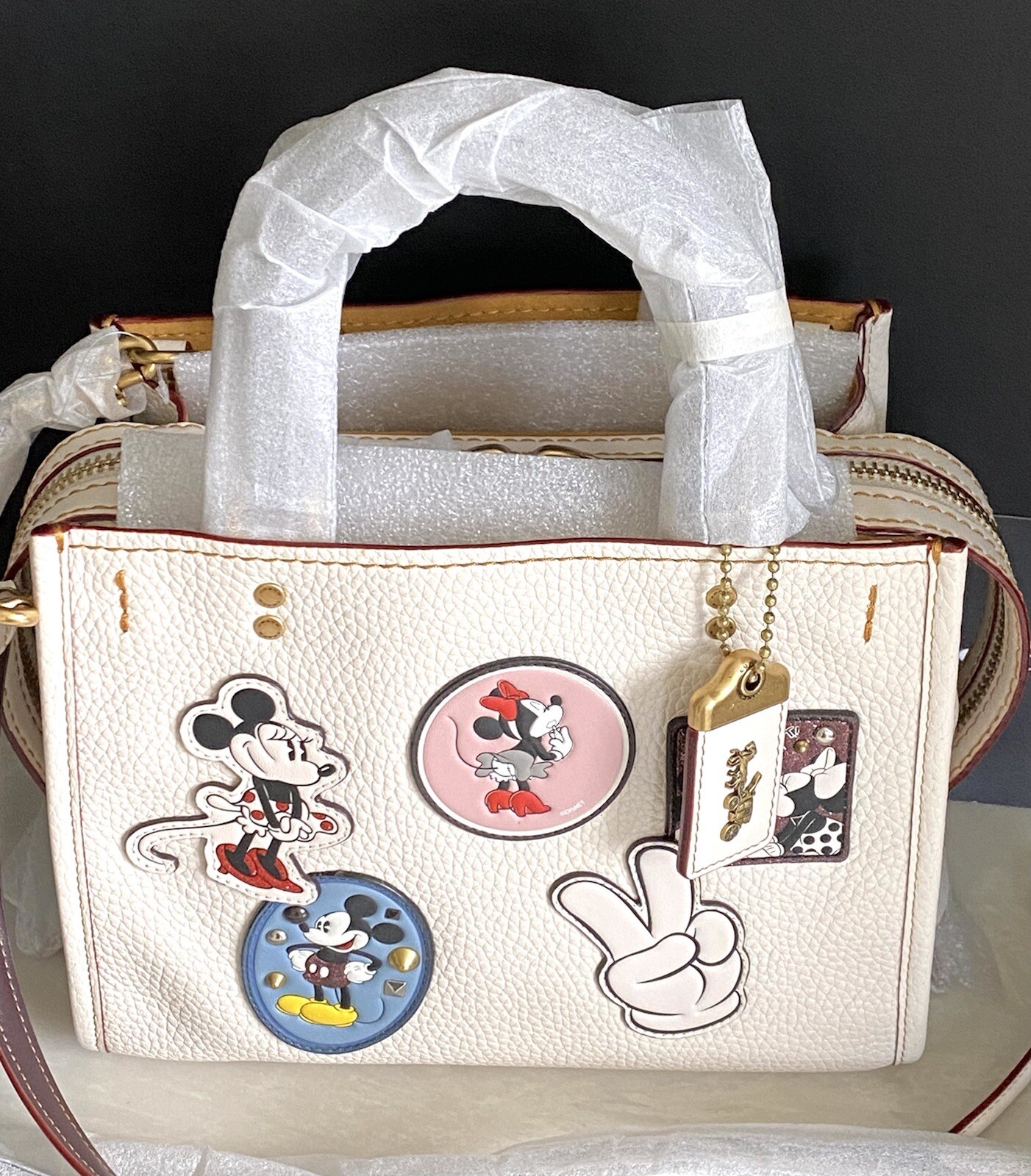 NWT LIM EDITION COACH X DISNEY CHALK MINNIE MOUSE PATCHES ROGUE 25 69182 image 7