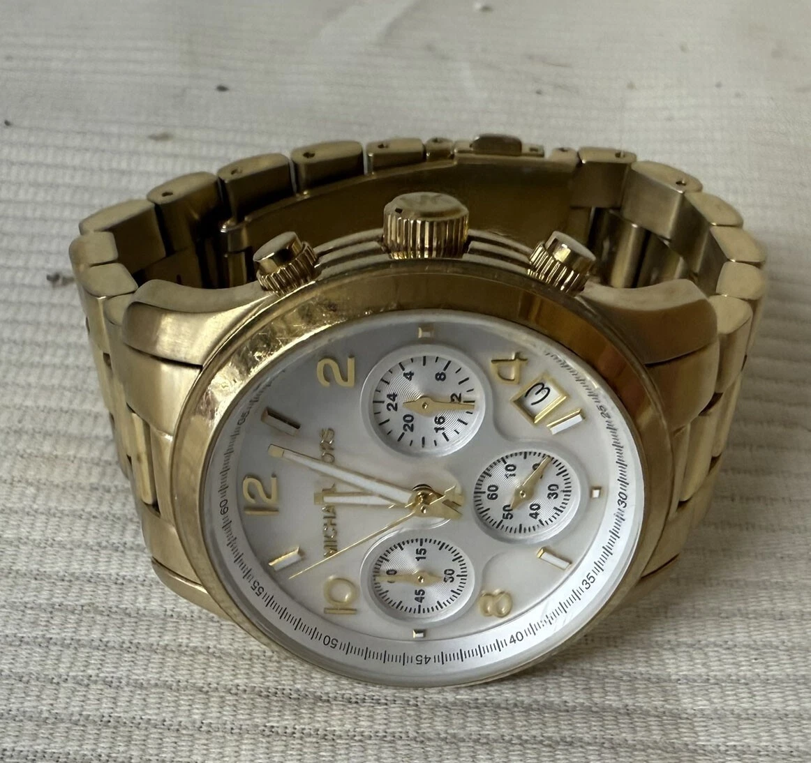 Orologio da polso Fine Michael Kors MK5305 Runway Chrono Quadrante Perlato