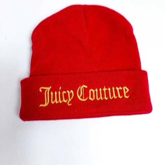 JUICY COUTURE★ Knitted hat JC261 Juicy Couture Red Beanie Yes Oui Can | eBay