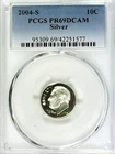 2004-S 10C Roosevelt Dime  PCGS PR69DCAM 90% Silver 22crc0422