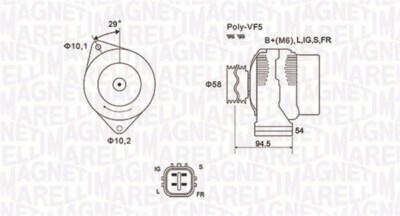 MAGNETI MARELLI 063731721010 Generator für TOYOTA