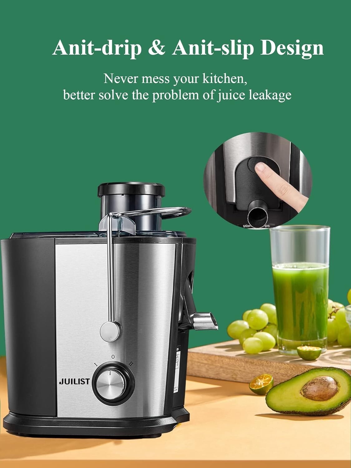 JUILIST Juicer, 600W Juicer Machine Whole Fruit and Vegetable, Model GS