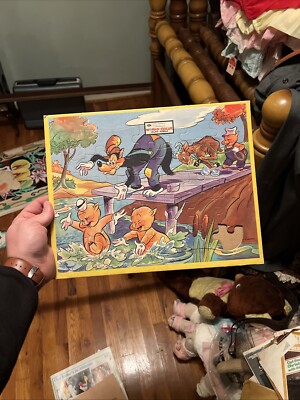 Vintage Walt Disney's World Of Color Puzzle Three Little Pigs & Big Bad Wolf Old