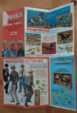 1966 BONANZA TV Action Character fold-out Ad Brochure for figures accessories