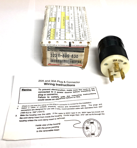 HONDA PART# 32311-899-630, REPLACEMENT 20 AMP 125 VOLT AC PLUG-OEM