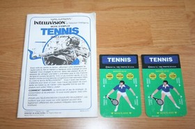 Jeu Mattel Intellivision Tennis Complet Notice et 2 Overlays (no nintendo nes)