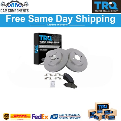 TRQ Front Premium Posi Ceramic Brake Pad & Coated Rotor Kit For 2012-2018 Nissan