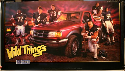 1992 Chicago Bears Wild Things 20 x 36