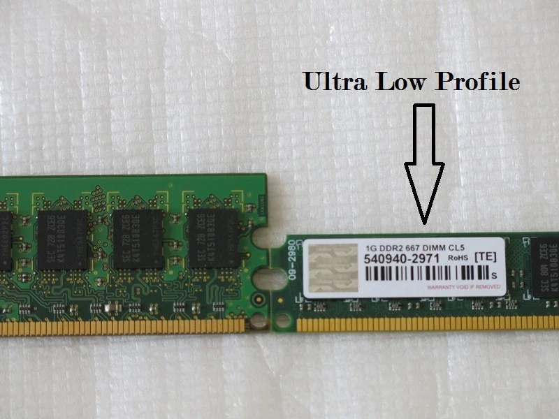 1GB DDR2-667 Desktop ULP Ultra Low Profile Memory Module Stick 240 Pin PC2-5300 - Image 2 of 2