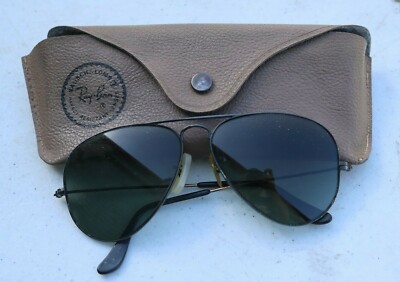 VINTAGE RAY BAN BLACK AVIATOR SUNGLASSES ORIGINAL B&L USA  display picture 1
