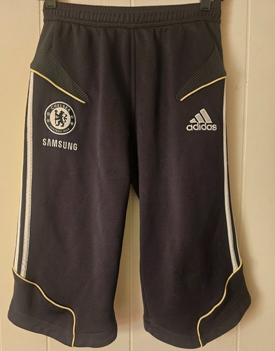 Adidas Chelsea Football Shorts 3/4 Pants Black Training Joggers England Mid 2010 - Picture 2 of 4