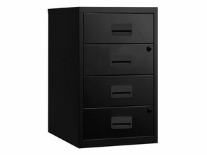 4 Drawer Filing Cabinet Pierre Henry Steel Lockable Black Quality Ebay