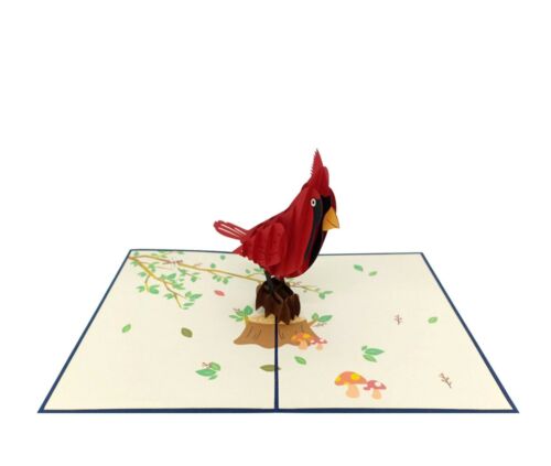 Cardinal 3D Pop Up Greeting Card, For Happy Birthday thinking of you get well - Picture 3 of 4