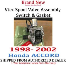 1998-2002 Honda Accord 4Cyl VTEC Solenoid Spool Valve Genuine OEM  15810-PAA-A02