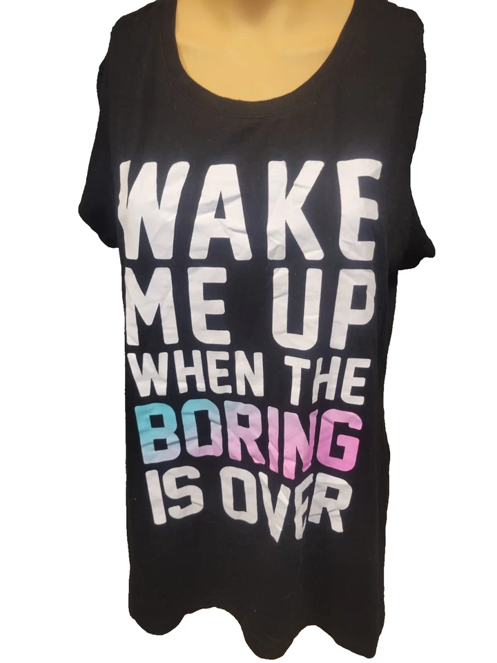 Wake Me Up When The Boring Is Over Funny T-shirt Junior Size XXL (19) - Image 2 of 4