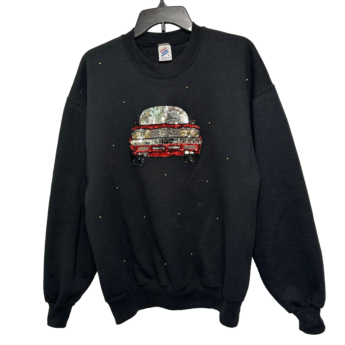Jerzees Vintage 1980s Sweatshirt Size Large Black Seqiuns Jerzees Vintage 1980s Sweatshirt Size Large Black Seqiuns